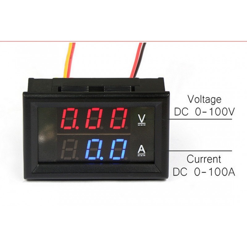 Voltímetro y Amperímetro Digital 30V 100A Multiples Usos Tienda8