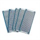 5 x Placas Perforadas PCB FR4 Doble Cara, Azul, 30 X 70mm Para Prototipos 